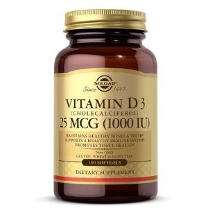 SOLGAR VIT.D3 1000UI 25MCG 100 SOFTGELS