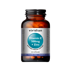 Viridian - Vitamin C 500mg + Zinc x 30 caps.