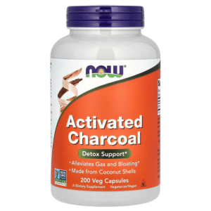 Now Activated Charcoal 200 Veg Cáps