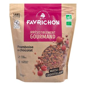 Favrichon Bio Muesli Crocante Framboesa e Chocolate Sem Glúten 500g