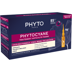 Phyto - Phytocyane Mulher Queda de Cabelo Reacional 5ml x 12 amp.
